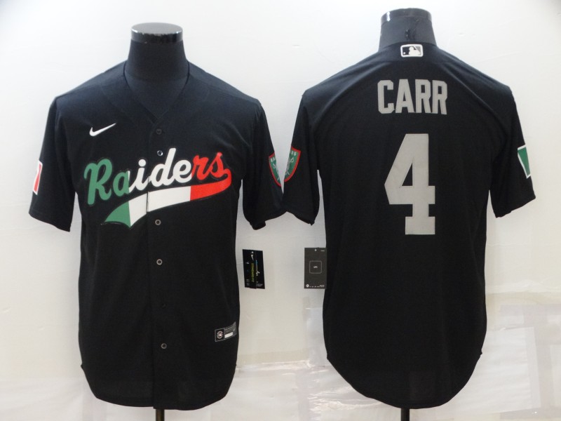 Men's Las Vegas Raiders #4 Derek Carr Black Mexico Stitched Jersey